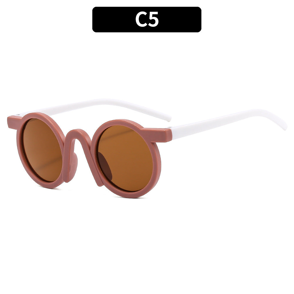Round Frame Sun Protection Sunglasses for Kids