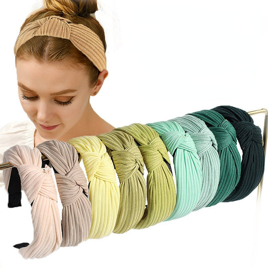 Knotted Wide Brim Hair Hoop Cross Hair Accessories