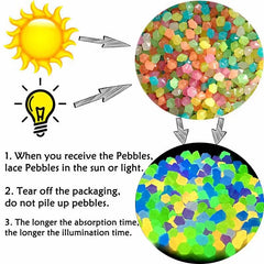 300 Glow Dark Garden Pebbles Outdoor Aquariums Decor