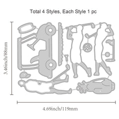 1pc Golf Theme Metal Cutting Dies for DIY Scrapbooking Cards Making