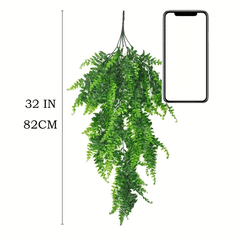 Artificial Hanging Ivy Plant Realistic Faux Fern Green Vine for Wall Decor