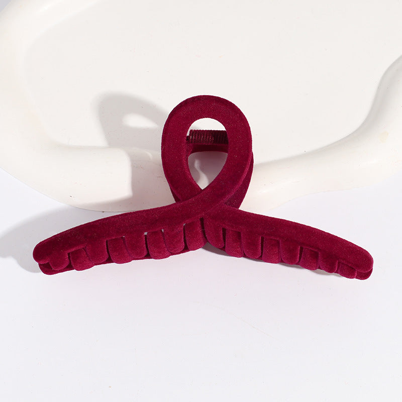 Vintage Velvet Hair Claw Solid Shark Claw Hair Accessories for Women
