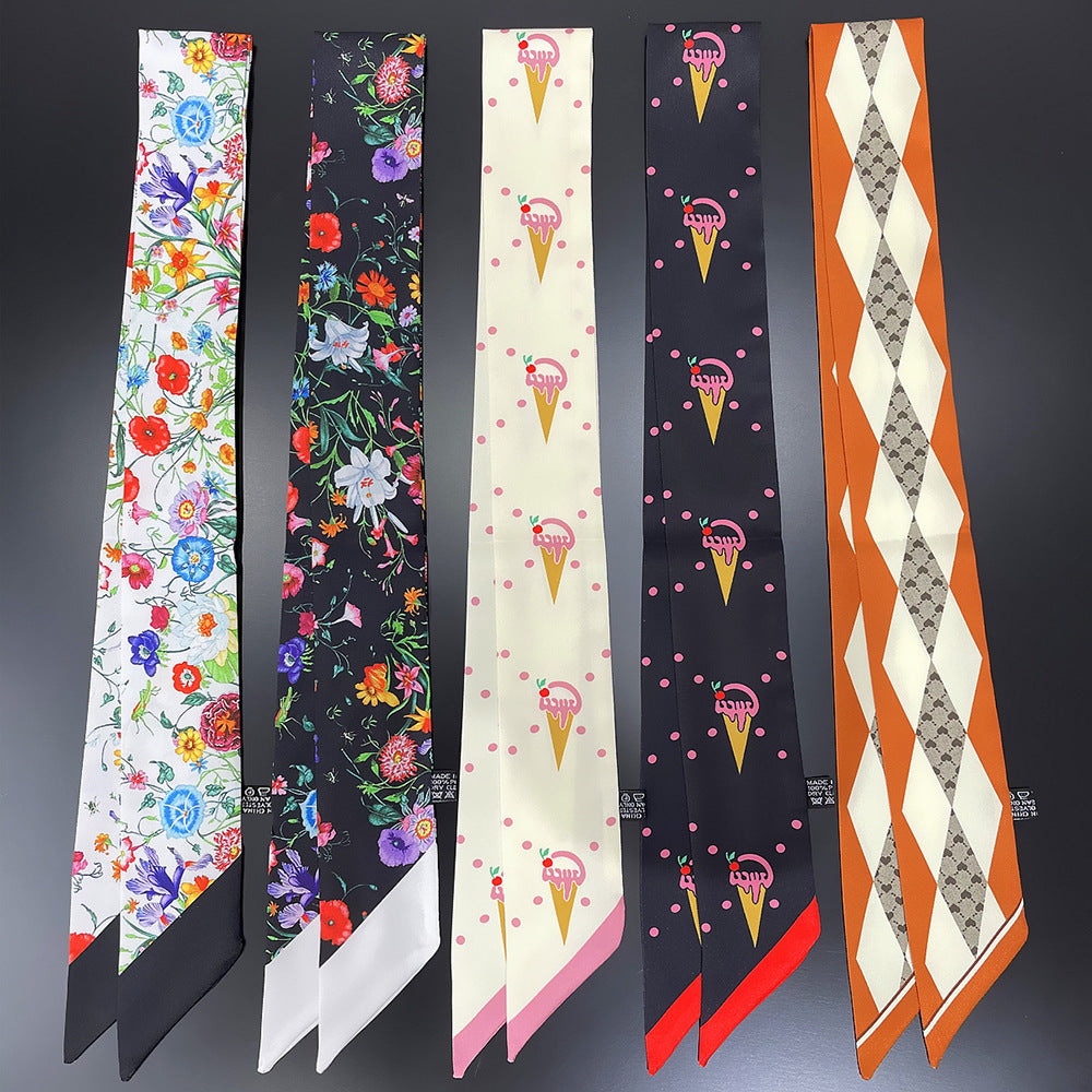 Long Hair Ribbon Skinny Scarf Headband Sash Belt Handbag Handle Charm Gift