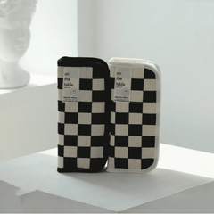 Large Capacity Checkerboard Lattice Pencil Case