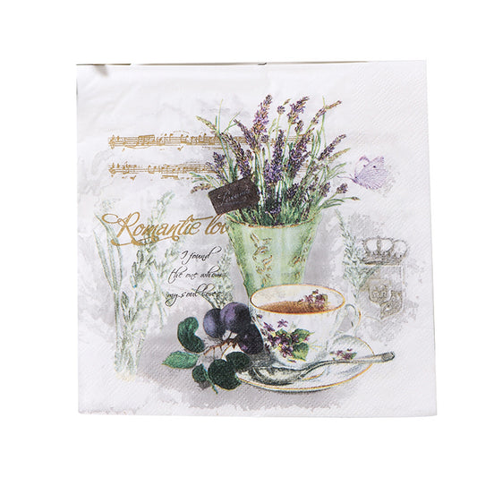 Colorful Lavender Napkin Tissue Set for Coffee Cups, Parties, and Restaurants