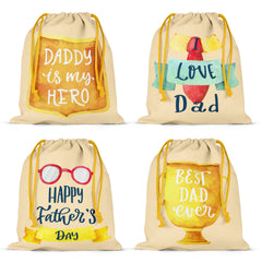Father's Gift Bag Dad Drawstring Bag Happy Fathers Hemp Bag