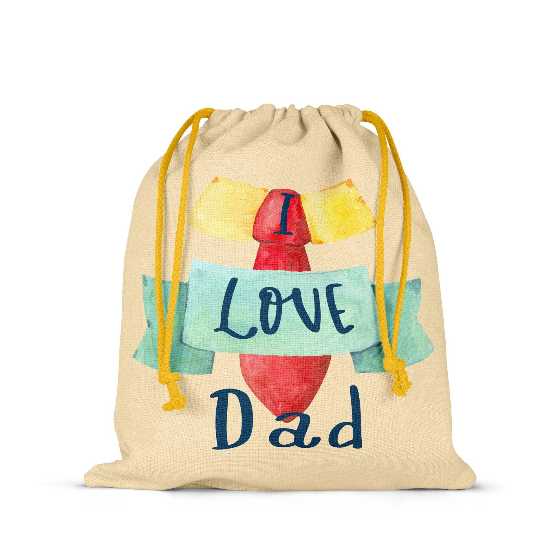 Father's Gift Bag Dad Drawstring Bag Happy Fathers Hemp Bag