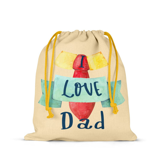 Father's Gift Bag Dad Drawstring Bag Happy Fathers Hemp Bag