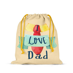Father's Gift Bag Dad Drawstring Bag Happy Fathers Hemp Bag