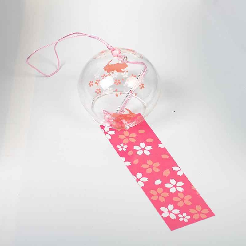 1pc Wishing Bells Hang Transparent Glass DIY Hand Bells Scenic Spot Decor