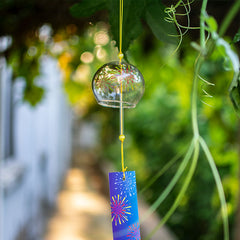 1pc Wishing Bells Hang Transparent Glass DIY Hand Bells Scenic Spot Decor