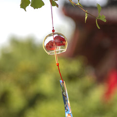 1pc Wishing Bells Hang Transparent Glass DIY Hand Bells Scenic Spot Decor