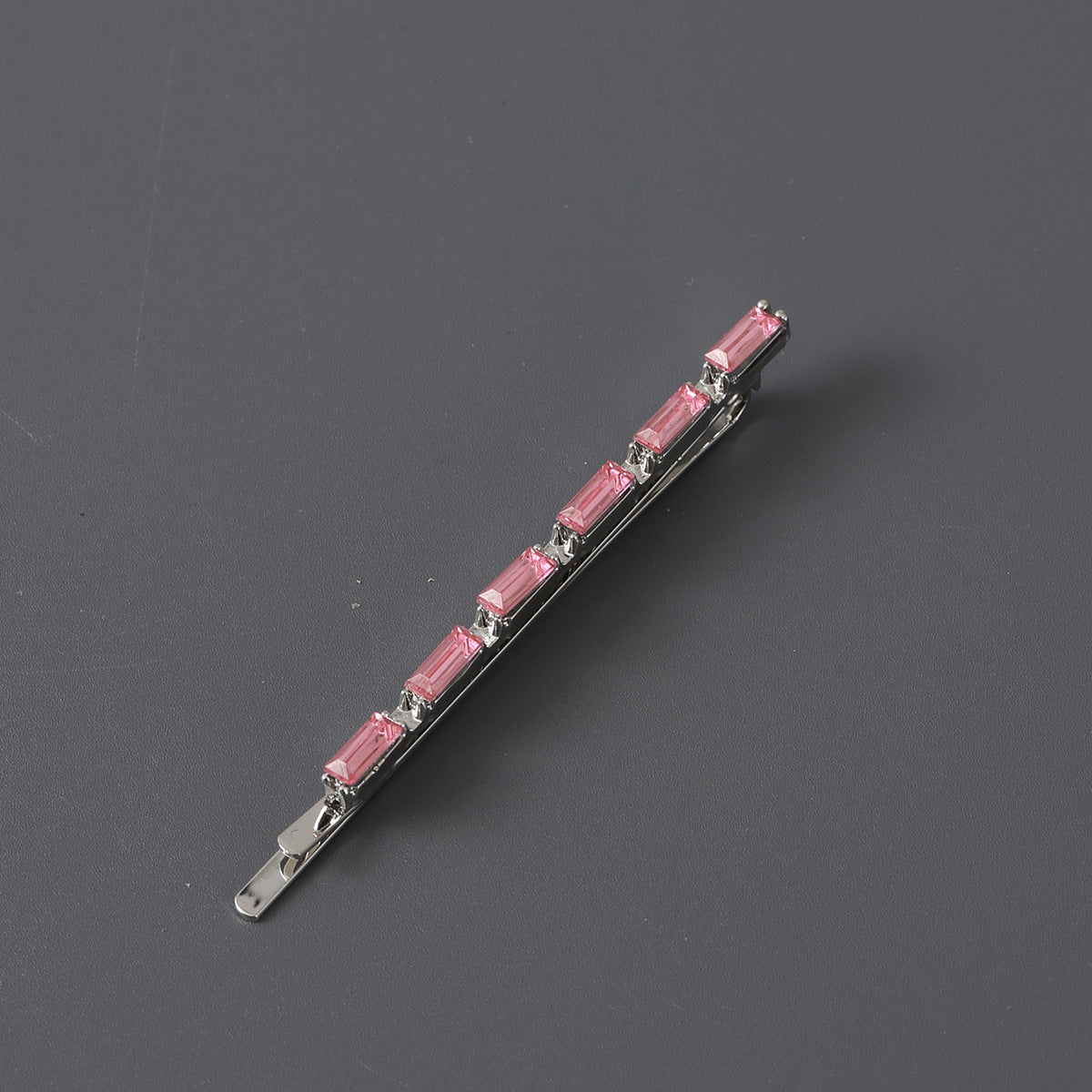 Pink Rhinestone Hairpin Sweet Hair Clip for Bangs Braids Girls