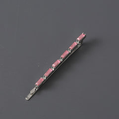 Pink Rhinestone Hairpin Sweet Hair Clip for Bangs Braids Girls