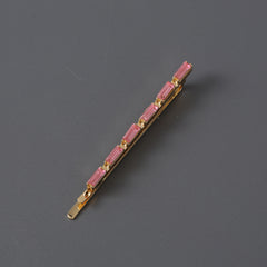 Pink Rhinestone Hairpin Sweet Hair Clip for Bangs Braids Girls