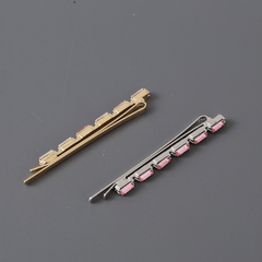 Pink Rhinestone Hairpin Sweet Hair Clip for Bangs Braids Girls
