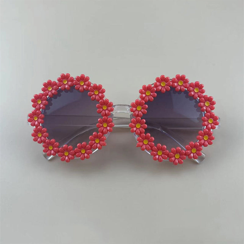 Cartoon Flower Frame Sunglasses for Girls