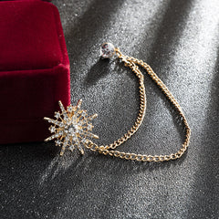 Men's Eight-Pointed Star Tassel Suit Brooch