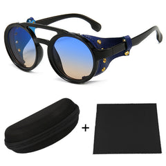Men's Steam Punk Sunglasses UV400 Round Mesh Cyber Punk Decorative Glasses