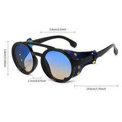 Men's Steam Punk Sunglasses UV400 Round Mesh Cyber Punk Decorative Glasses
