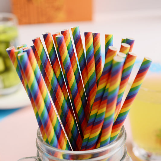 50pcs Biodegradable Paper Straws Hawaiian Straws - Party Events & Crafts