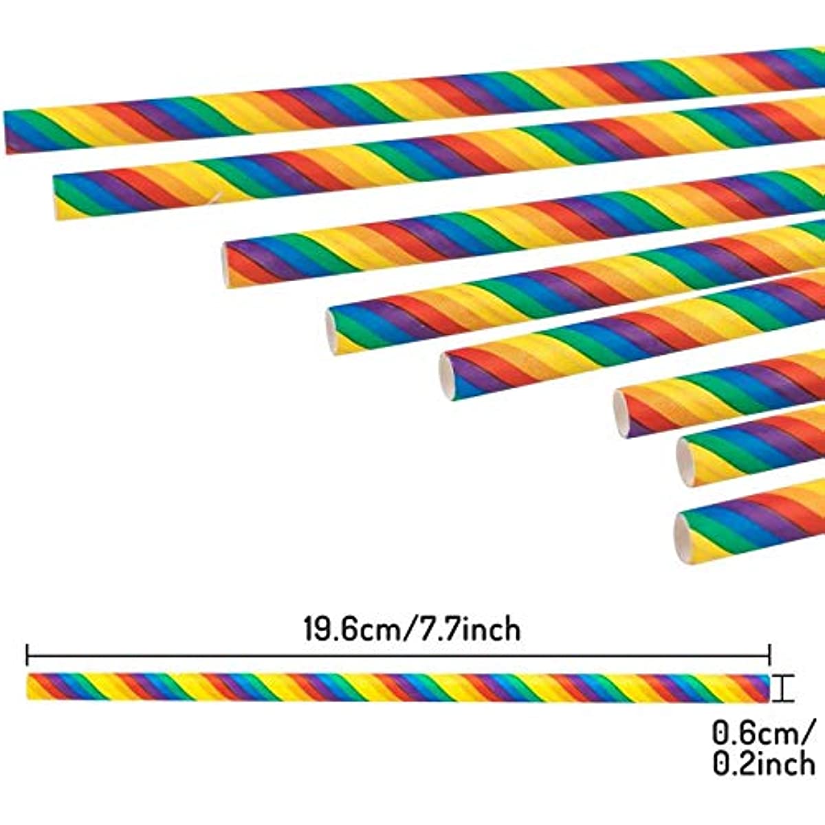 50pcs Biodegradable Paper Straws Hawaiian Straws - Party Events & Crafts