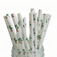 50pcs Biodegradable Paper Straws Hawaiian Straws - Party Events & Crafts