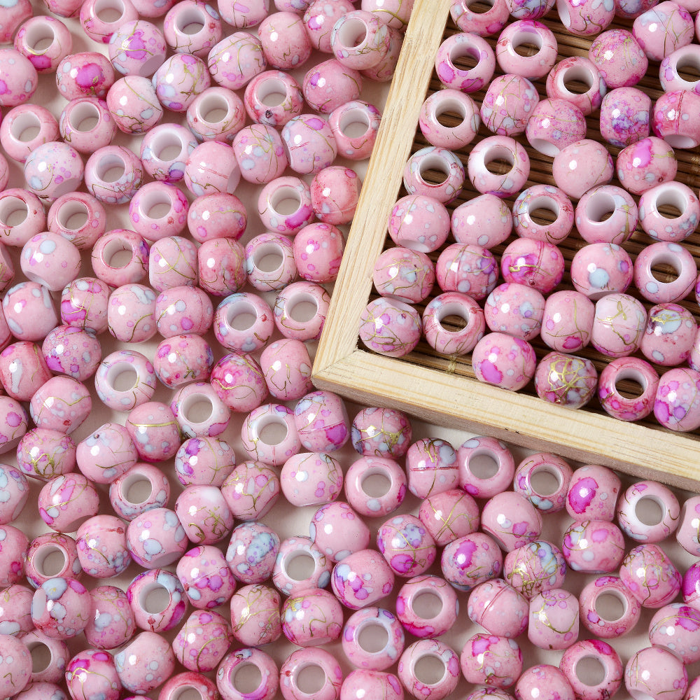 30Pcs Multicolor Big Hole Spacer Beads Jewelry Making DIY