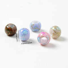 30Pcs Multicolor Big Hole Spacer Beads Jewelry Making DIY