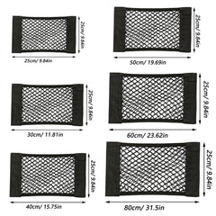 Car Back Rear Trunk Storage Net Elastic String Net Magic Sticker