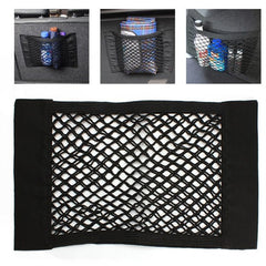 Car Back Rear Trunk Storage Net Elastic String Net Magic Sticker