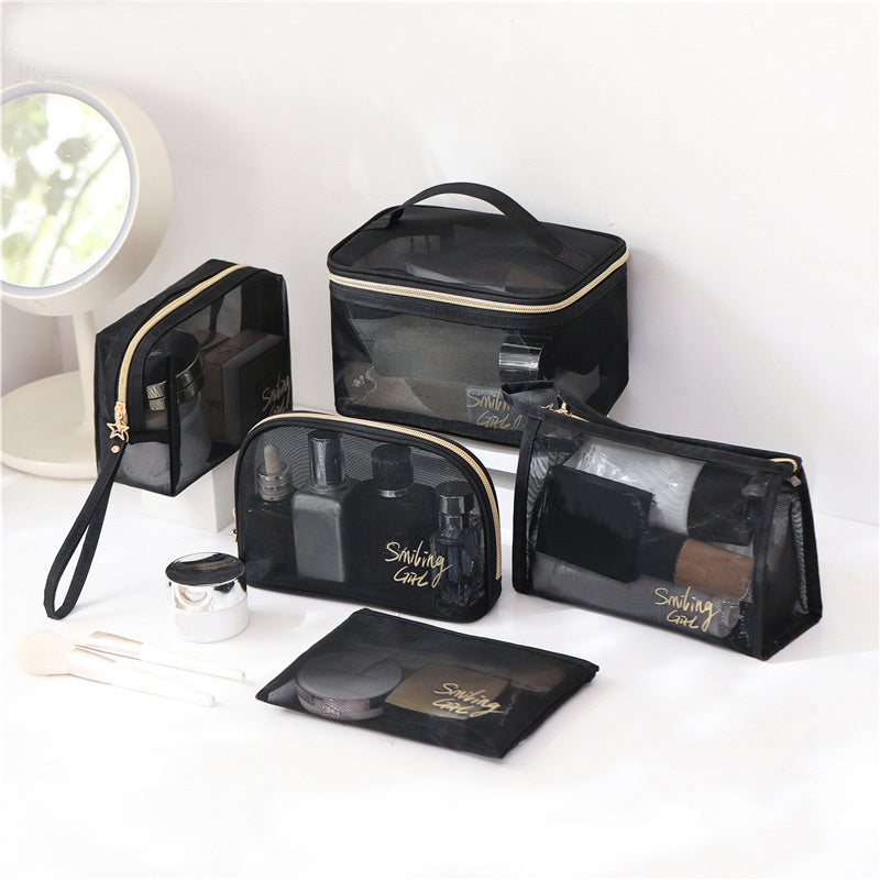 Portable Clear Mesh Makeup Pouch for Travel