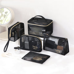 Portable Clear Mesh Makeup Pouch for Travel