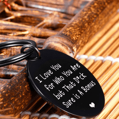 Funny Couple Valentines I Love You Keychain For Men