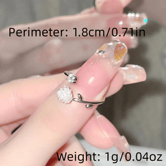 Camellia Flower Open Ring Adjustable Finger Jewelry
