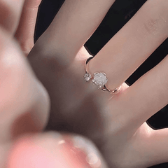 Camellia Flower Open Ring Adjustable Finger Jewelry