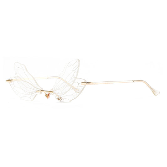 Y2K Dragonfly Rimless Sunglasses UV400