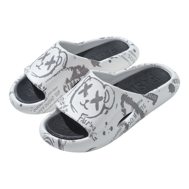 Men's Cross Eyes Slip On Slides Unisex Outdoor Slippers