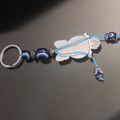 Evil Eye Owl Keychain Good Luck Metal Key Ring Evil Eye Hanging Decoration