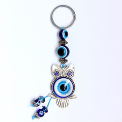 Evil Eye Owl Keychain Good Luck Metal Key Ring Evil Eye Hanging Decoration
