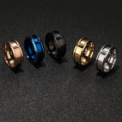 Men's Stainless Steel Ring Small Groove Titanium Steel Ring