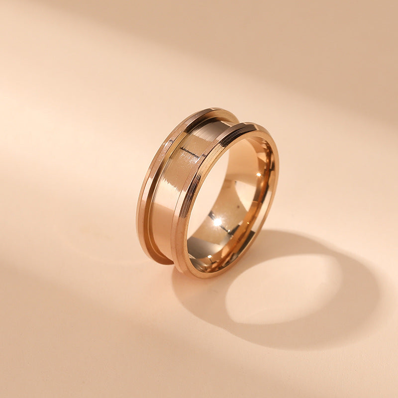 Men's Stainless Steel Ring Small Groove Titanium Steel Ring