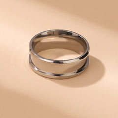 Men's Stainless Steel Ring Small Groove Titanium Steel Ring