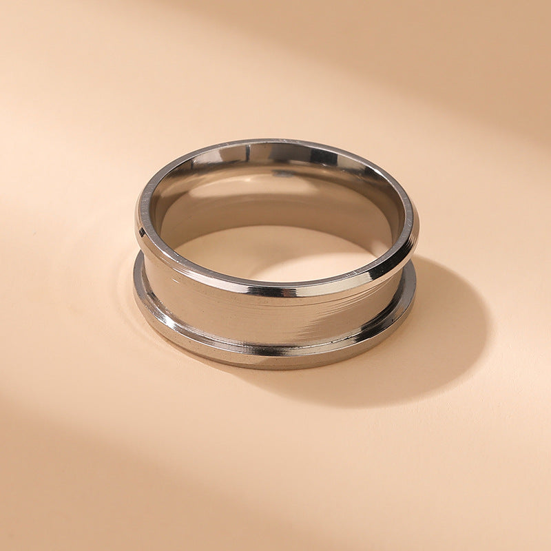 Men's Stainless Steel Ring Small Groove Titanium Steel Ring