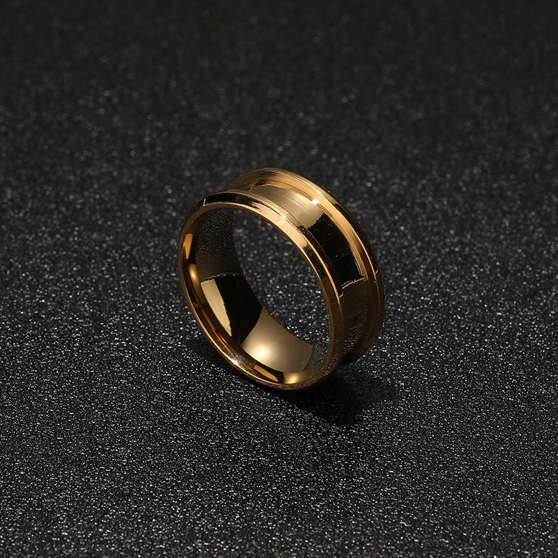 Men's Stainless Steel Ring Small Groove Titanium Steel Ring