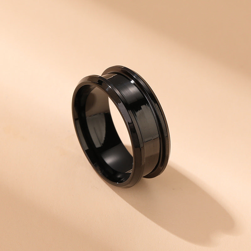 Men's Stainless Steel Ring Small Groove Titanium Steel Ring