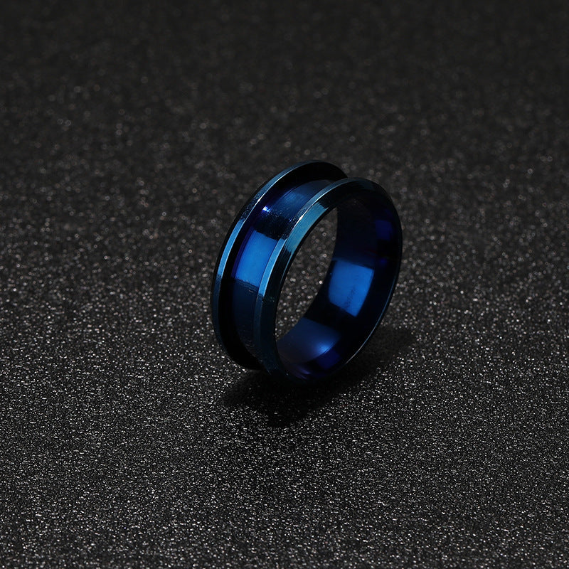 Men's Stainless Steel Ring Small Groove Titanium Steel Ring