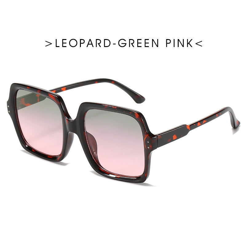 Oversized Rimless Square Sunglasses UV400 Vintage Shades