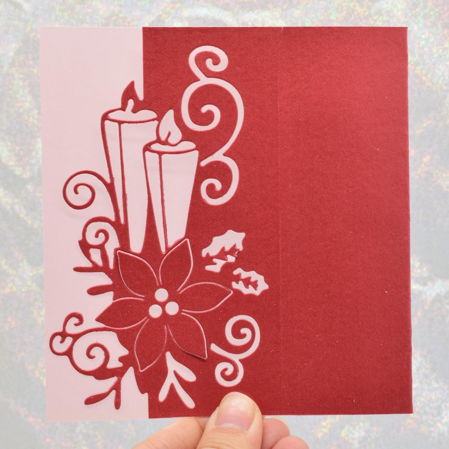 Flower Candle Edge Die Cut Stencil Template for DIY Scrapbooking Embossing
