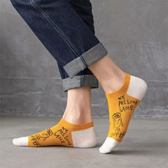 5 Pairs Men's Cotton Ankle Socks For Sneakers & Sports Shoes